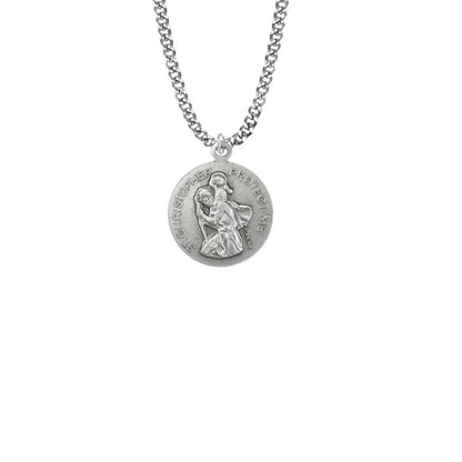 Girls St Christopher Gymnastics Necklace - Sterling Silver Round Medal On 20 Stainless Chain SM0944SH