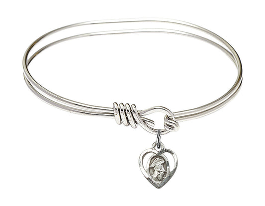 Guardian Angel Eye Hook Bangle Bracelet - Sterling Silver Charm 5407SS