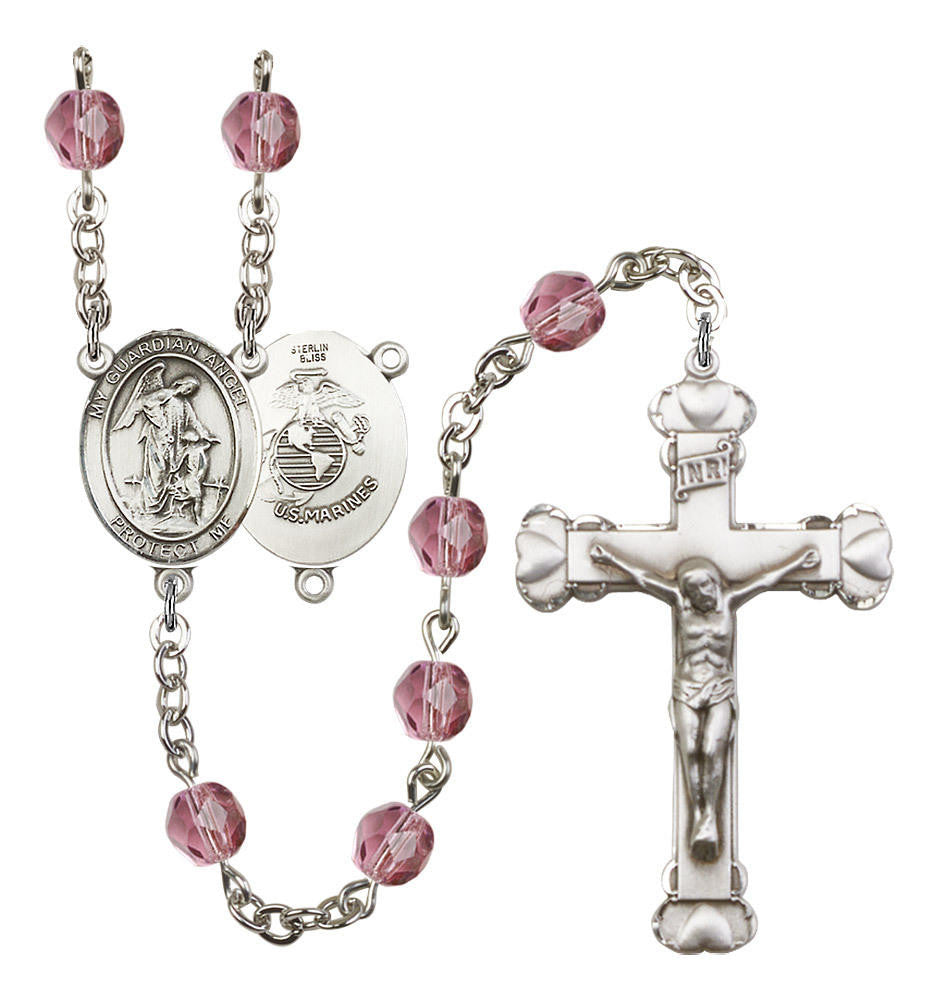 Guardian Angel / Marine Corp Rosary - 6MM Fire Polished Beads 8118S4