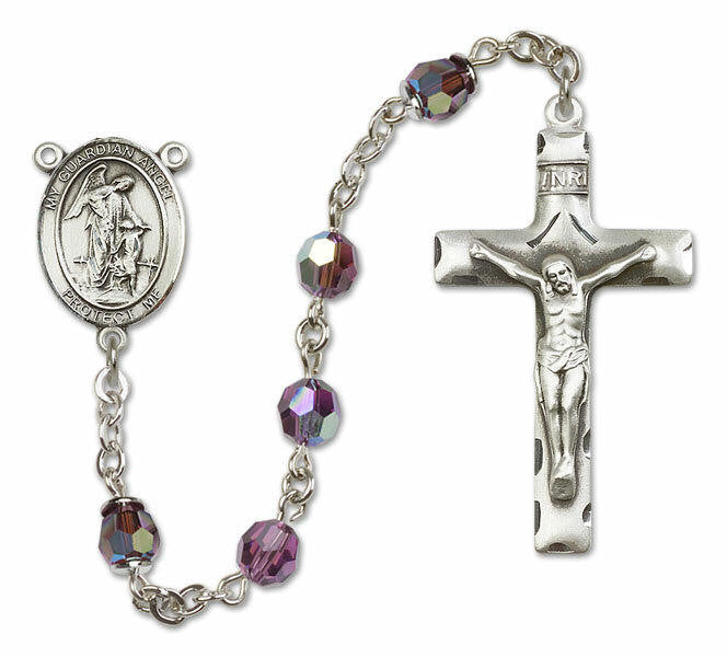 Guardian Angel Sterling Silver Rosary - 16 Color Options 8118/0644