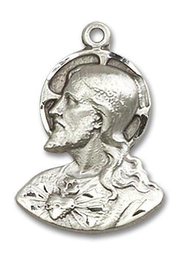 Head of Christ Pendant - Sterling Silver 3/4 x 1/2 4117SS