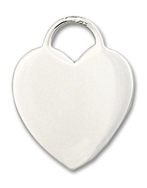 Heart Pendant - Sterling Silver 5/8" x 1/2" (3400SS)
