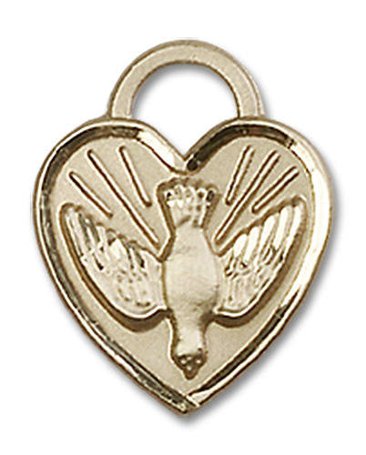 Heart Shaped Confirmation Pendant - 14kt Gold 5/8 x 1/2 3405