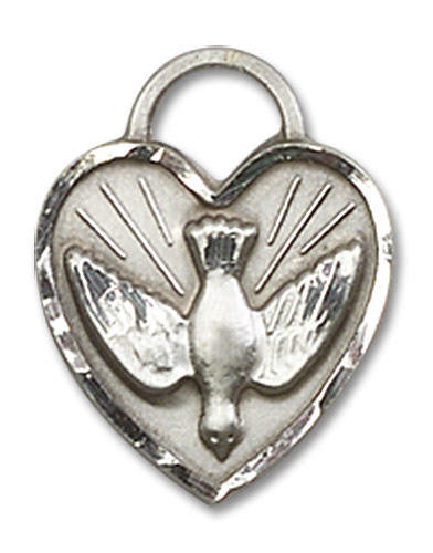 Heart Shaped Confirmation Pendant - Sterling Silver 5/8 x 1/2 3405SS