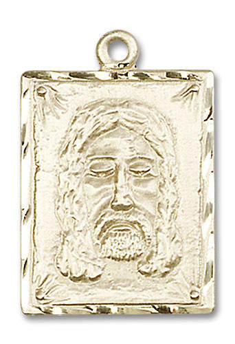 Holy Face Medal - 14kt Gold 1 x 5/8 Pendant 0075