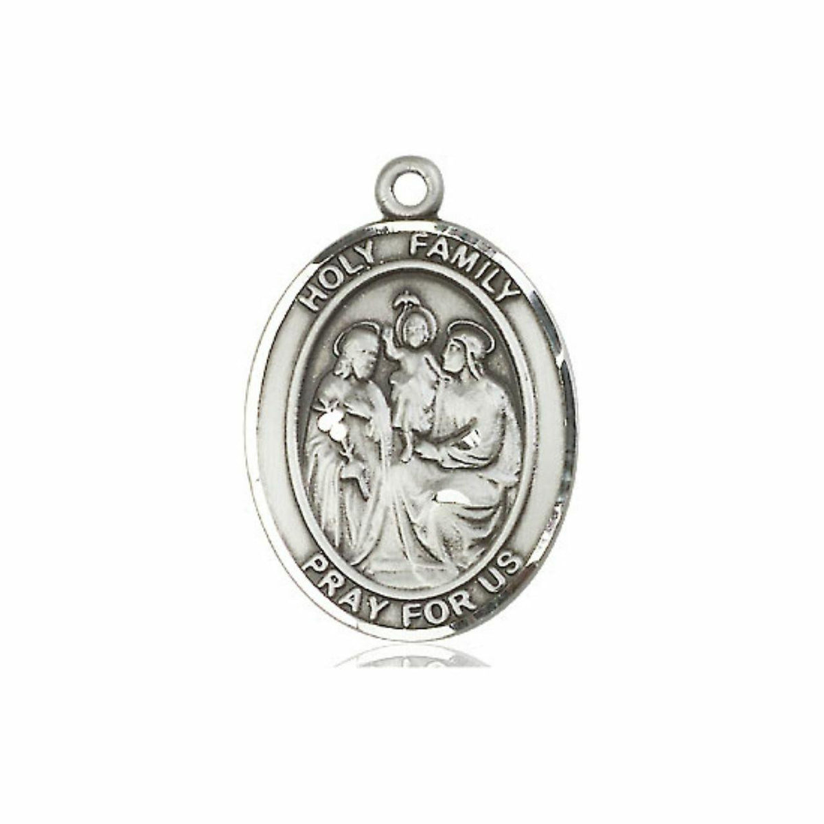 Holy Family Medal - Sterling Silver Oval Pendant 3 Sizes