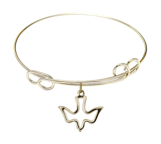 Holy Spirit Double Loop Bangle Bracelet - Gold-Filled Charm 1510GF