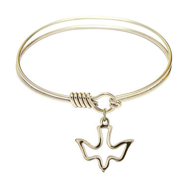 Holy Spirit Round Eye Hook Bangle Bracelet - Gold-Filled Charm - 6.25 Inch  (1510GF)