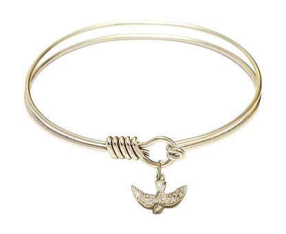 Holy Spirit Round Eye Hook Bangle Bracelet - Gold-Filled Charm - 6.25 Inch 5911GF