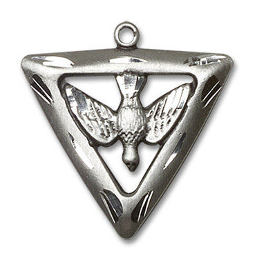 Holy Spirit Triangle Pendant - Sterling Silver 1" x 7/8" (1630SS)