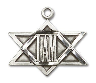 I Am Star of David Pendant - Sterling Silver 3/4" x 3/4" (5917SS)