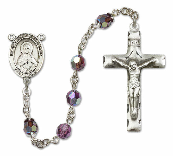 Immaculate Heart of Mary Sterling Silver Rosary - 16 Color Options 8337/0644