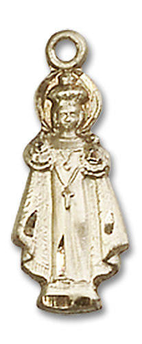 Infant of Prague Figurine Pendant - 14kt Gold 3/4 x 1/4 0823