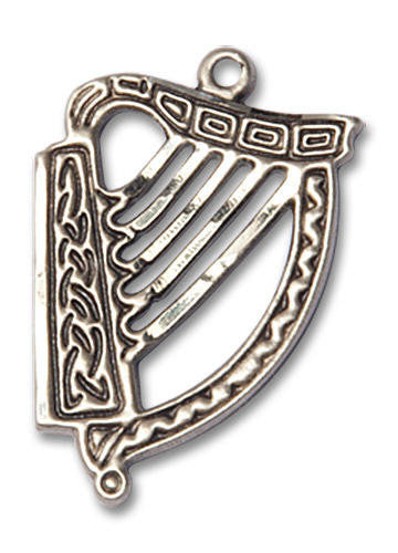 Irish Harp Pendant - Sterling Silver 7/8 x 5/8 5103SS