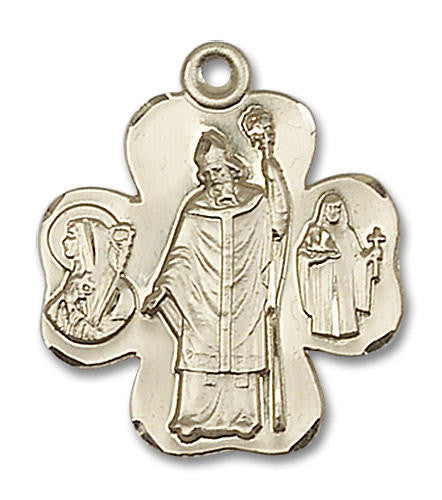 Irish Saints Shamrock Pendant - 14kt Gold 1 x 7/8 4148
