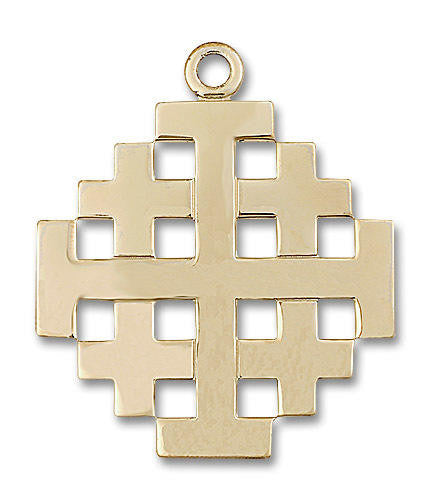 Jerusalem Cross Pendant - 14kt Gold 2 Sizes