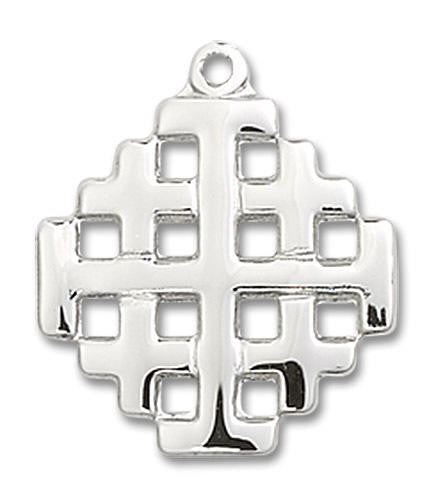 Jerusalem Cross Pendant - Sterling Silver 3/4 x 5/8 4139SS