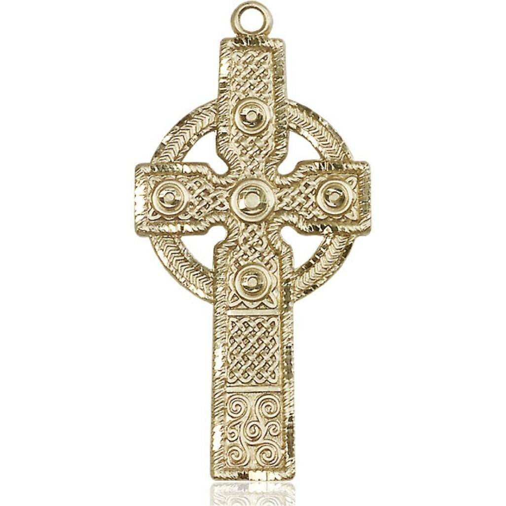 Kilklispeen Cross Pendant - 14kt Gold 1 7/8 x 7/8 0253