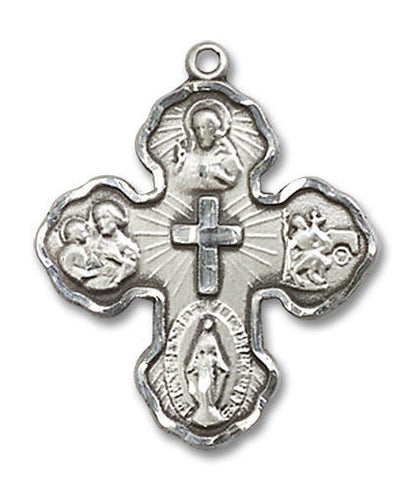 Large 5-Way Medal - Sterling Silver 1 x 3/4 Pendant 2058SS