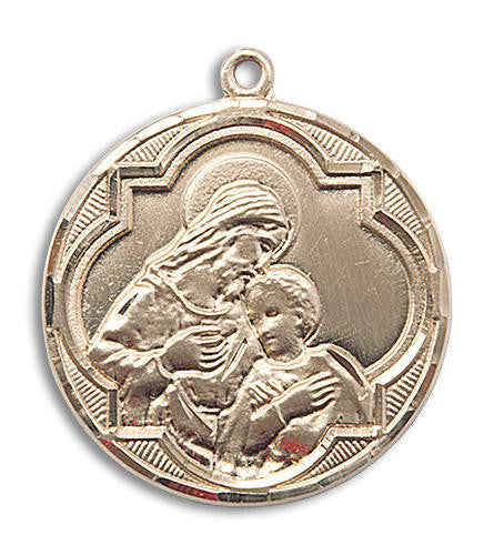 Large Blessed Sacrament Medal - 14kt Gold 1 1/4 x 1 1/8 Round Pendant 4199