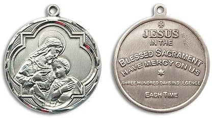 Large Blessed Sacrament Medal - Sterling Silver 1 1/4 x 1 1/8 Round Pendant 4199SS