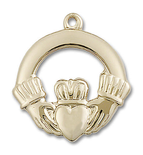Large Claddagh Pendant - 14kt Gold 1 x 1 4160