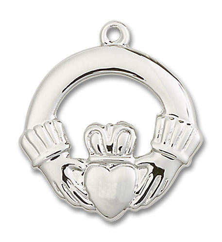 Large Claddagh Pendant - Sterling Silver 1 x 1 4160SS