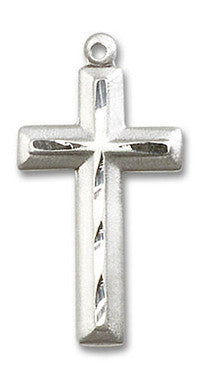 Large Cross Pendant - Sterling Silver 1 1/8" x 1/2" (6000SS)