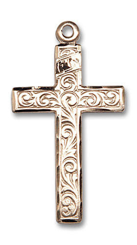 Large Embellished Cross Pendant - 14kt Gold 1 1/4 x 5/8 0674Y