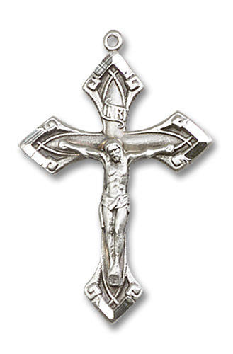 Large Embellished Crucifix Pendant - Sterling Silver 1 1/8 x 3/4 0663SS