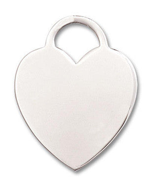 Large Heart Pendant - Sterling Silver 1" x 3/4" (3300SS)