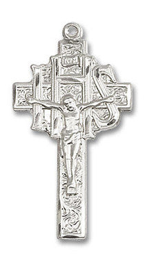 Large IHS Crucifix Pendant - Sterling Silver 1 1/4" x 5/8" (0099SS)