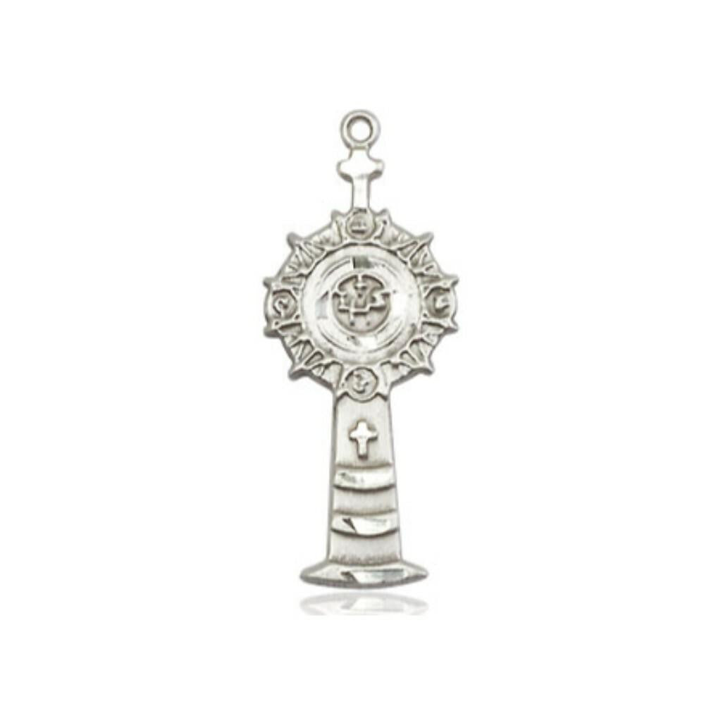 Large Monstrance Pendant - Sterling Silver 1 x 3/8 5945SS