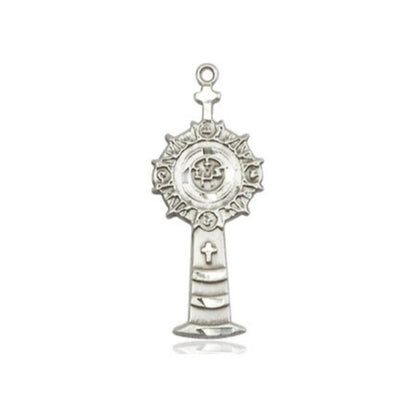 Large Monstrance Pendant - Sterling Silver 1 x 3/8 5945SS