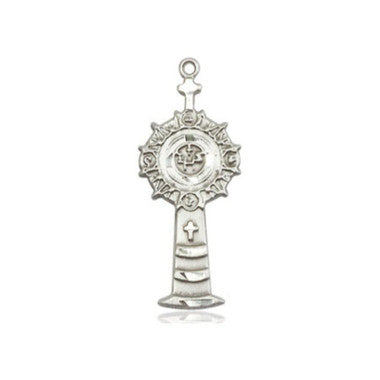Large Monstrance Pendant - Sterling Silver 1" x 3/8" (5945SS)