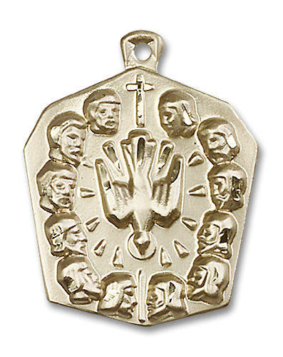 Large Pentecost Medal - 14kt Gold 1 1/4 x 1 Pendant 5675