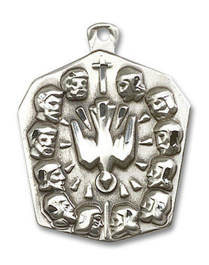 Large Pentecost Medal - Sterling Silver 1 1/4" x 1" Pendant (5675SS)