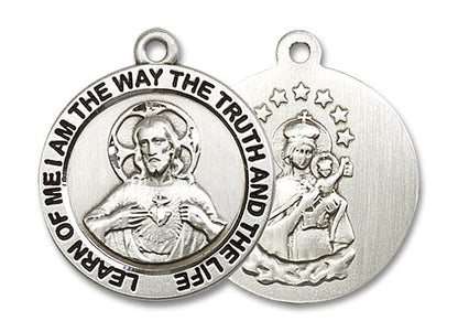 Large Scapular Medal - Sterling Silver 3/4 x 1/2 Round Pendant 4083SS