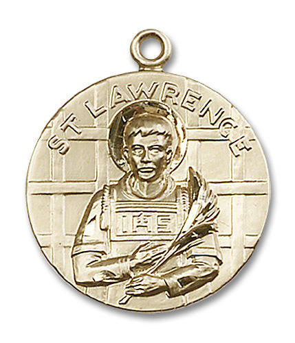 Large St Lawrence Medal - 14kt Gold 1 x 7/8 Round Pendant 0850