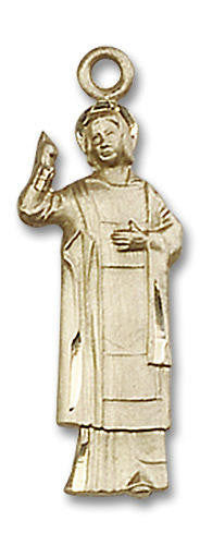 Large St Stephen Pendant - 14kt Gold 1 x 1/4 5938