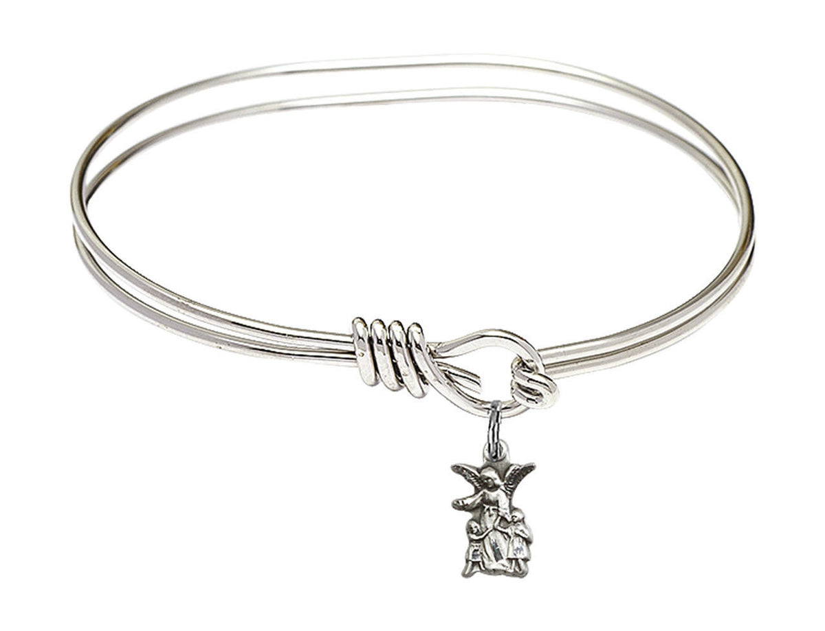 Littlest Angel Eye Hook Bangle Bracelet - Sterling Silver Charm 4254SS