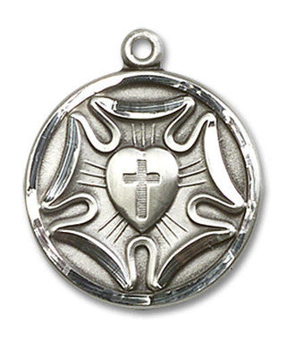 Lutheran Medal - Sterling Silver 3/4" x 5/8" Pendant (4235SS)