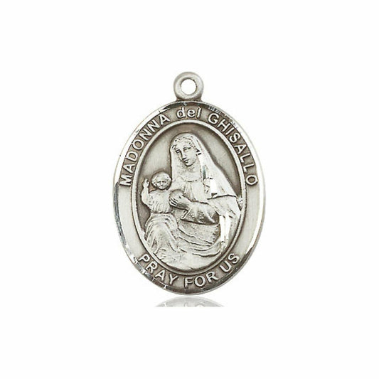 Madonna Del Ghisallo Medal - Sterling Silver Oval Pendant 3 Sizes
