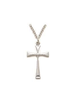Maltese Cross Necklace - Sterling Silver Pendant on 18 Stainless Chain SX0879SH
