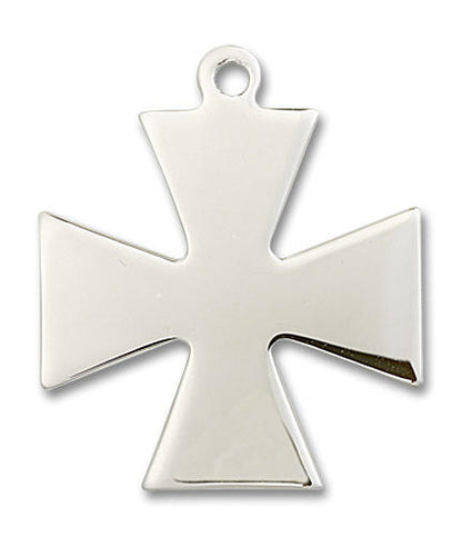 Maltese Large Cross Pendant - Sterling Silver 1 1/8 x 1 2043SS