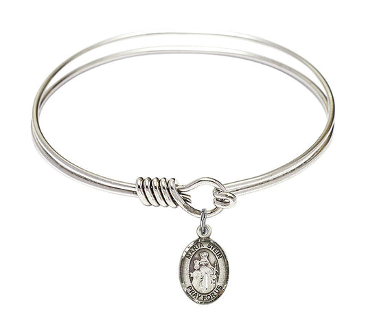 Maria Stein Round Eye Hook Bangle Bracelet - Sterling Silver Charm - 6.25 Inch 9133SS