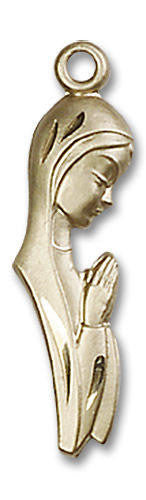 Mary Silhouette Pendant - 14kt Gold 1 x 1/4 Pendant 5907