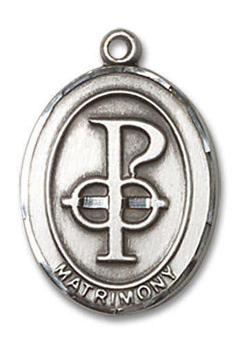Matrimony Medal - Sterling Silver Oval Pendant 2 Sizes