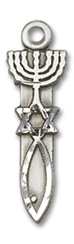 Menorah / Star / Fish Pendant - Sterling Silver 3/4 x 1/4 0061SS