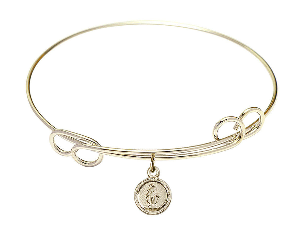 Miraculous Double Loop Bangle Bracelet - Gold-Filled Charm 2342GF